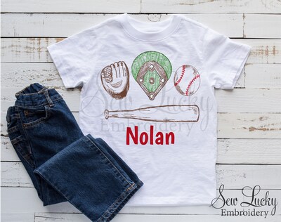 Baseball Trio Personalized Shirt - Short Sleeves - Long Sleeves - image2